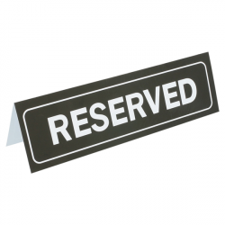 PLAQUE DE TABLE "RESERVED" PVC