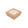 PETITES BOÎTES+COUVERCLES AVEC FÊNETRE 'THEPACK' 500 ML CARTON ONDULÉ NANO-MICRO